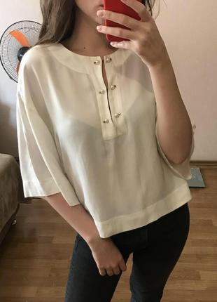 Блуза рубашка с жемчугом zara2 фото