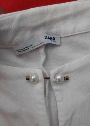 Блуза рубашка с жемчугом zara10 фото