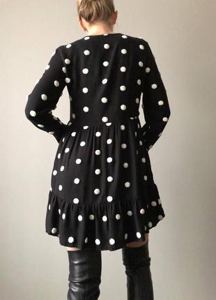 Платье мини свободного кроя чёрное бейбидол zara сукня чорна міні вільного крою4 фото
