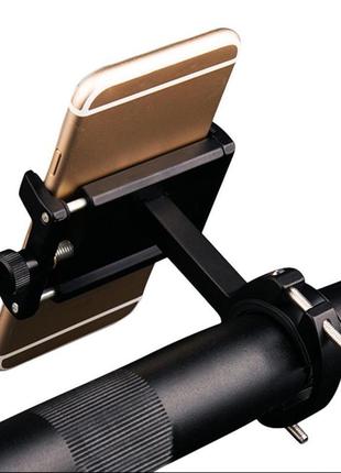 Алюмінієвий вело - мото - тримач для мобільних пристроїв "side" з кріпленням на кермо в чорному кольорі5 фото