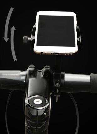 Алюмінієвий вело - мото - тримач для мобільних пристроїв "side" з кріпленням на кермо в чорному кольорі3 фото