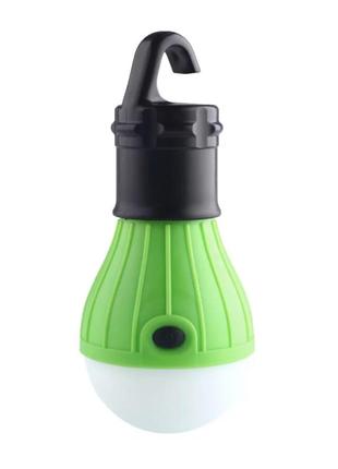 Універсальний яскравий ліхтар led лампа для кемпінгу, портативний на гачку в зеленому кольорі
