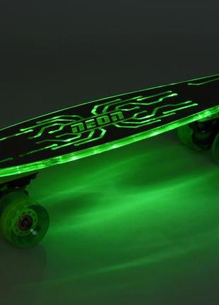 Скейтборд neon hype green зеленый n100789