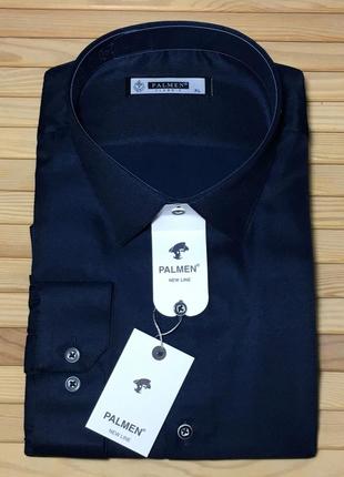 Мужская классическая рубашка темно-синяя