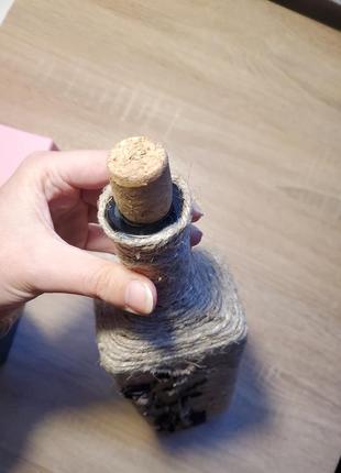 Декоративна пляшка декор бутилка hand made 30 см ваза rustic рустик7 фото