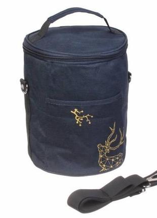 Термосумка на молнии 18,5 х 22см синяя