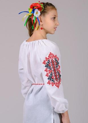 Вышиванка для девочки украиночка (рукав 3/4) , рост 128-1523 фото