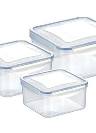 Набор квадратных контейнеров tescoma freshbox, 3шт (1,2л, 2,0л, 3,0л)