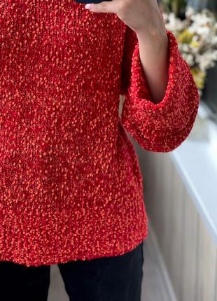 Красный свитер с коралловым вкраплением  1+1=32 фото