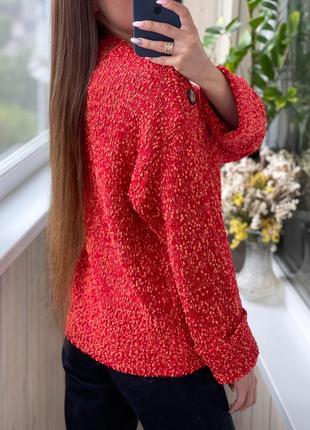 Красный свитер с коралловым вкраплением  1+1=34 фото