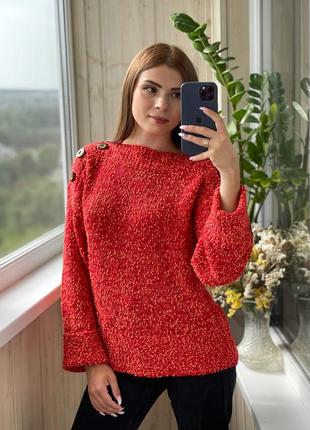 Красный свитер с коралловым вкраплением  1+1=35 фото