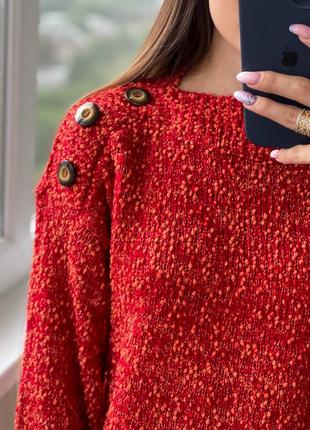 Красный свитер с коралловым вкраплением  1+1=36 фото