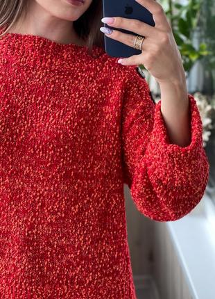 Красный свитер с коралловым вкраплением  1+1=310 фото
