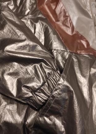 Куртка, серебристая/жемчужная ветровка, дождевик zara, анорак 116, на 3-5 лет2 фото