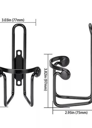 Алюмінієвий флягодержатель для велосипеда, тримач пляшки велосипедний в чорному кольорі5 фото