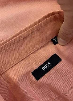 Рубашка hugo boss мужская сорочка розовая8 фото