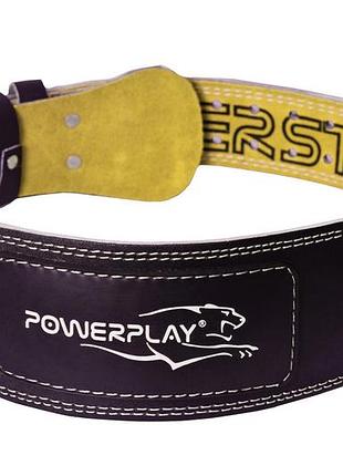 Пояс для важкої атлетики powerplay 5085 чорно-жовтий m