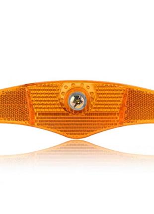 Світловідбивач, помаранчевий катафот на колесо велосипеда з кріпленням на спиці