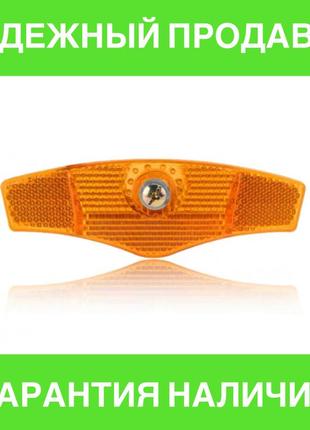 Светоотражатель, оранжевый катафот на колесо велосипеда с креплением на спицы