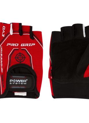 Рукавички для фітнесу і важкої атлетики power system pro grip evo ps-2250e red s