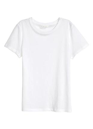 Белая невесовмая футболка,белая качественная базовая футболка h&m s2 фото