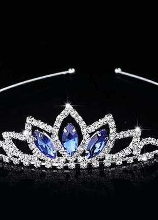 Диадема корона #20 голубые камни
