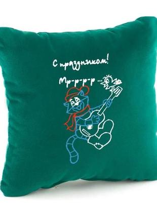 Подушка декоративна с святом кіт матроскін флок