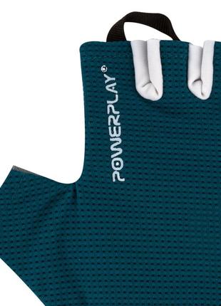 Перчатки для фитнеса и тяжелой атлетики powerplay 3418 женские синие xs3 фото
