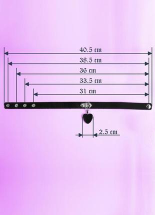 Чокер с сердечком в стиле харадзюку аниме рок чёрный розовый2 фото