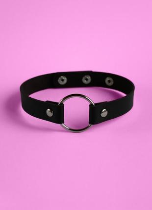 Чокер с кольцом в стиле харадзюку аниме рок чёрный розовый