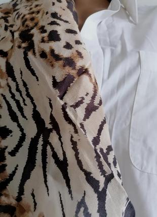 👜шёлковый платок каре в леопардовий принт 👜бежевый платок в стиле fendi5 фото