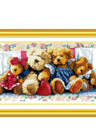 Набор для вышивки крестом вышивания семья мишек тедди медведи аозможен обмен