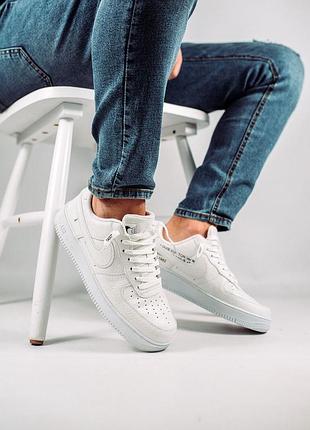Nike air force 1 x lv white low, кроссовки белые найки, кросівки найк форс білі