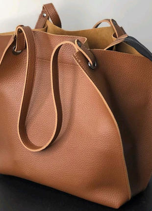 Сумка шопер з тисненням екошкіра