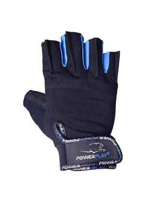 Перчатки для фитнеса и тяжелой атлетики powerplay 3092 черно-синие xl7 фото