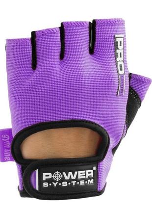 Рукавички для фітнесу і важкої атлетики power system pro grip ps-2250 жіночі purple s
