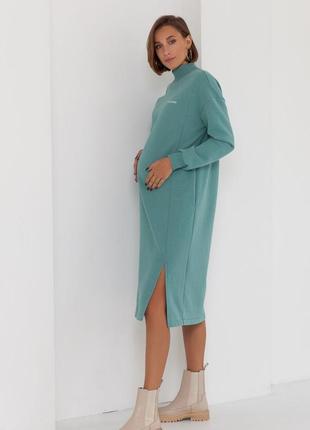 Платье для беременных и кормящих хлопок теплое с начесом