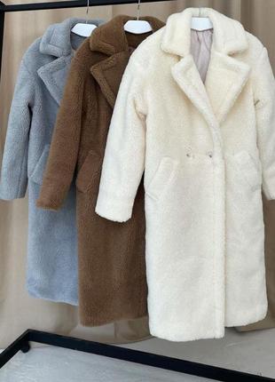 Эко шуба тедди оверсайз