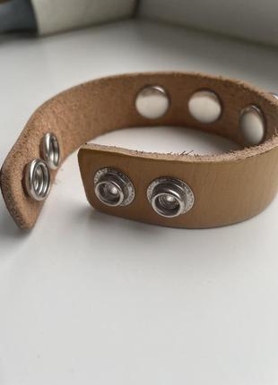 Кожаный браслет с кнопками чанка noosa6 фото