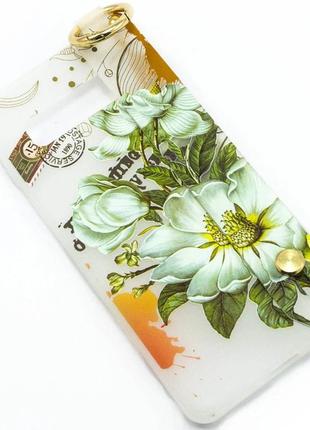 Силіконовий чохол з тримачем для samsung galaxy s10 flowers