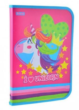 Папка для труда 1 вересня magic unicorn пластиковая на молнии с внутренним карманом а4