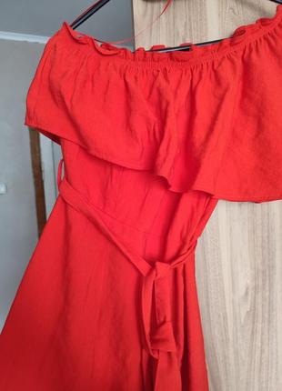 Сукня червоно-коралова m2 фото
