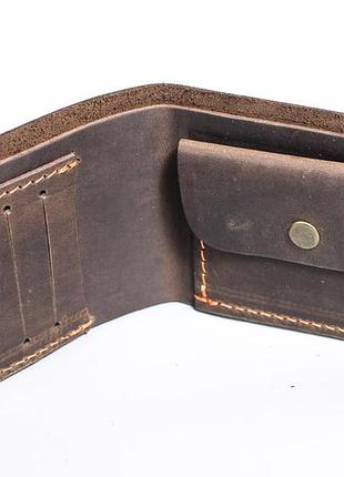 Кошелек мужской коричневый кожа винтаж потертости кэжуал casual ручная работа