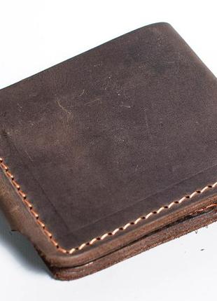 Кошелек мужской коричневый кожа винтаж потертости кэжуал casual ручная работа