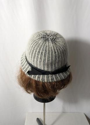 Винтаж шапка-шляпка черно-белая клош6 фото