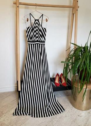 Плаття сукня платье нарядне чорно біле в полоску1 фото