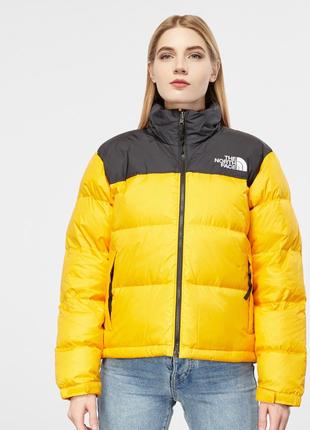 Куртка пуховик the north face yellow women’s 1996 nuptse jacket black3 фото