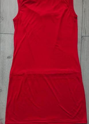 Красное трикотажное платье4 фото