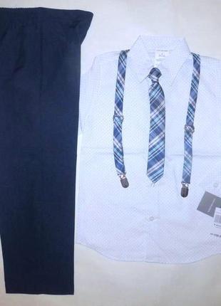 Элегантный костюм 4ка брюки рубашка галстук подтяжки van heusen на мальчика 6 лет2 фото