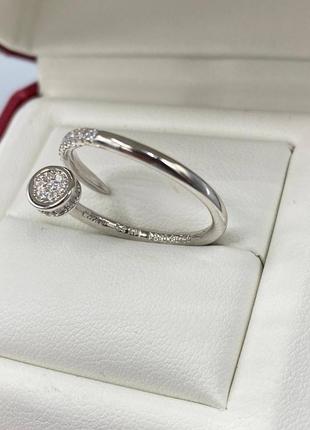 Кольцо гвоздь серебро 925 камни фианиты в стиле cartier
